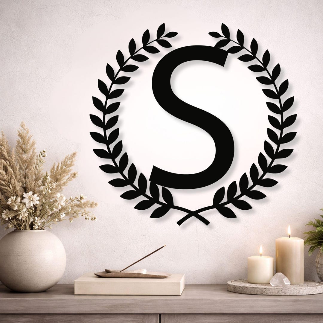 Custom Letter Metal Wall Art Sign | Personalized Initial Monogram Decor ...