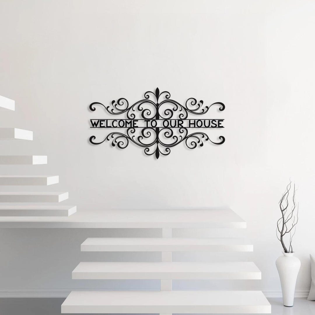 Custom Metal Wall Art Sign With Personalized Text – Elegant Scroll ...