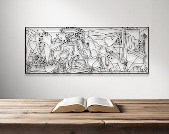 Metal Guernica Wall Decor, Christmas Gift, Steel Pablo Picasso Painting Home Art Decor, Modern Wall Art, Gernica Metal Large, New Home Gift