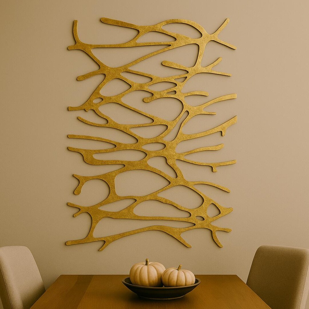 Modern Abstract Tree Metal Wall Art | Minimal Organic Decor | Nature ...
