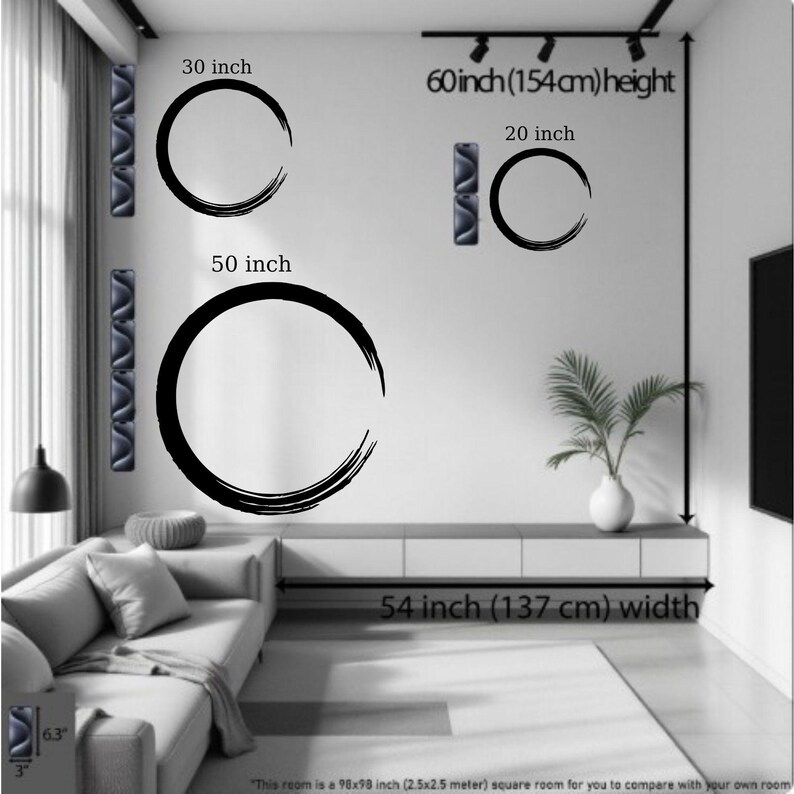 Zen Enso Circle Metal Wall Art | Minimalist Round Brush Stroke Wall ...