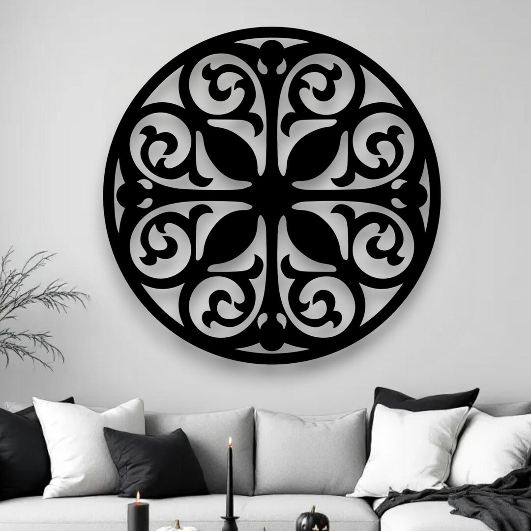 Modern Abstract Circle Metal Wall Art | Contemporary Round Wall Decor ...