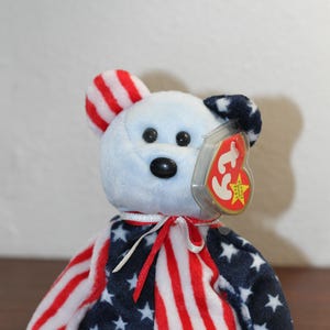 Ty Beanie Babies " Spangle "" Blue Face / RAR / Mint Zustand / Fehler am Anhänger / Keine Schleife / Tush Tag / Sammler Zustand."
