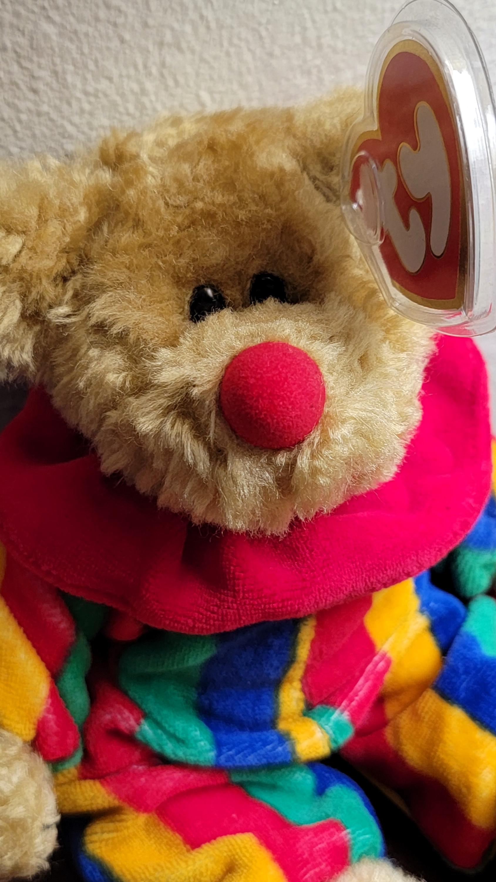 Rare Collectable! 1993 Ty Beanie Baby “piccadilly” Clown Bear