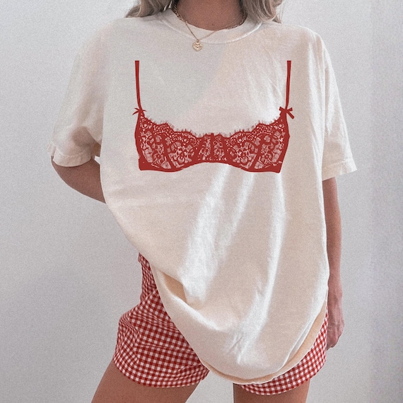 Lingerie Pajama Tshirt Comfort Colors, Gift for Wife, Sexy Anniversary Gag  Gift, Girls Night in Shirt, Sexy Sleep Shirt