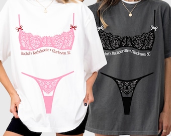 Lingerie Bachelorette Party Comfort Colors Tshirts, Bridal Party Getting Ready Outfits, Girls Night In Shirt, Bridal Sleepover Party Gifts