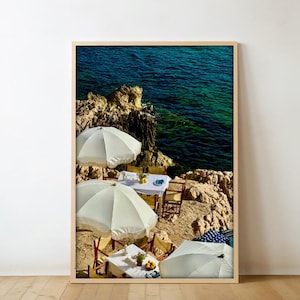 Sur de Francia / Impresión de Positano / Impresión de la costa de Amalfi / Impresiones de Amalfi / Póster de Florencia / Impresión de sombrilla de playa / Impresión de Italia / Póster de Italia