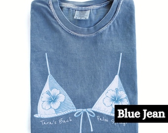 Bikini Hibiscus Bachelorette Shirts: Comfort Colors, Tropical Beach Bachelorette, Bridesmaids Tshirts