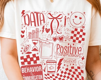 Comfort Colors Tshirt for BCBA, aba and rbts, Valentine's Day Tshirt for Sped Teachers, Paras, Heart Tee School Psychologists and Therapists