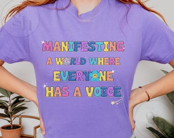 Camiseta Comfort Colors SLP, camiseta arcoíris de logopeda, camiseta de apoyo para madres con autismo, camiseta de comunicación, regalo para SLP, camiseta de neurodiversidad