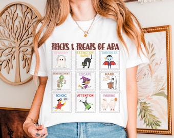Halloween BCBA t-Shirt Spooky Saison ABA Klinik Shirt Komfort Farben Neurovielfalt Geschenk Verhaltenstechnik Autismus Therapeut T-Shirt RBT lustiges Herbst-Shirt