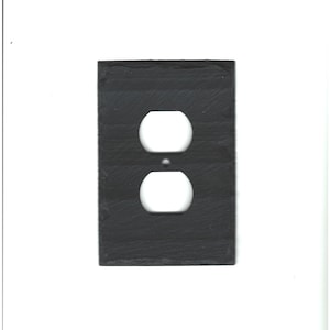 Vermont Black Slate Outlet Cover Duplex Wall Plate Light Switch Stone Granite