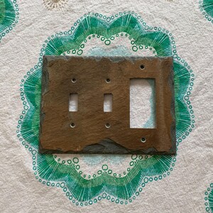 Brown Rust Slate Double 2 Toggle/GFCI Decora Slider Rocker Outlet Wall Plate Light Switch Cover Stone Granite Recycled Reclaimed Salvaged