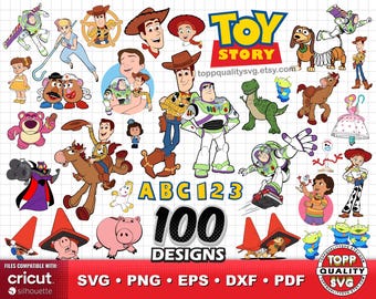 Toy Story 100 cliparts bundle + alphabet: SVG cut files for Cricut / Silhouette (craft supply)