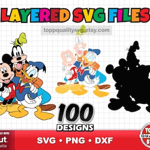 Mickey and Friends 100 cliparts bundle: SVG cut files for Cricut / Silhouette (craft supply) image 5