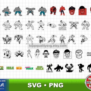 Hulk 100 Cliparts: Superheld SVG-Schnitt-Dateien für Cricut / Silhouette (Bastelbedarf) Bild 4