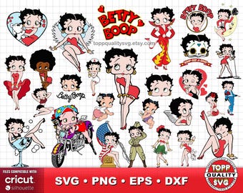 Betty Boop clipart bundle: SVG cut files for Cricut / Silhouette (craft supply)