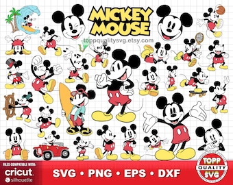 Classic Mickey Mouse clipart bundle: SVG cut files for Cricut / Silhouette (craft supply)