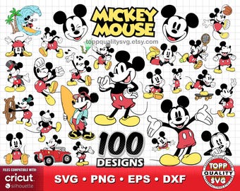 Classic Mickey Mouse 100 cliparts bundle: SVG cut files for Cricut / Silhouette (craft supply)