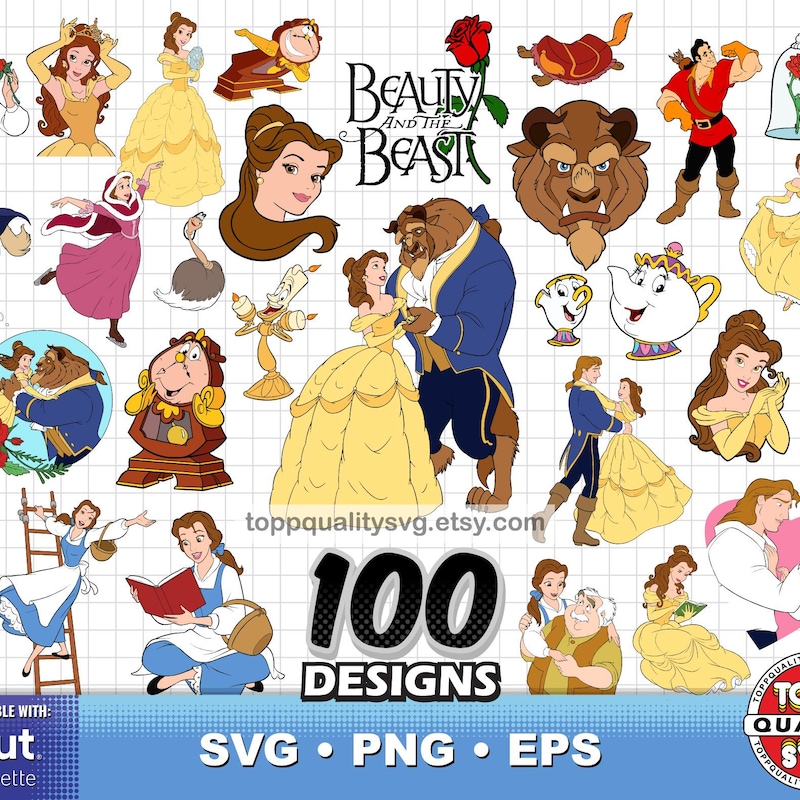 The Beauty and the Beast Clipart - Etsy