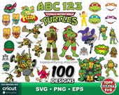 Ninja Turtles 100 cliparts bundle + alphabet: SVG cut files for Cricut / Silhouette (craft supply)