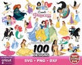 Princesses 100 Cliparts Bundle: SVG cut files for Cricut / Silhouette (printable craft supply)