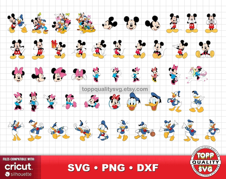 Mickey and Friends 100 cliparts bundle: SVG cut files for Cricut / Silhouette (craft supply) image 3