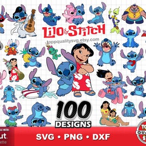Lilo & Stitch 100 cliparts bundle, craft supply, Stitch svg cut files for Cricut / Silhouette, Lilo and Stitch svg, png, dxf files