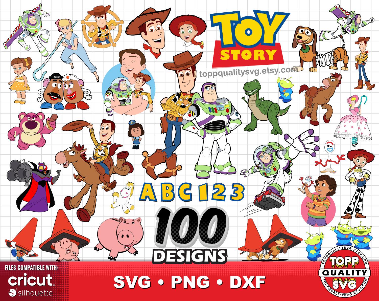 Toy story 100 cliparts bundle + alphabet, Craft Supply, Toy Story svg cut files for Cricut / Silhouette, toy story png,  instant download