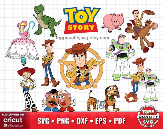 Toy Story Clipart Set, Printable Craft Supply, Toy Story Svg Cut