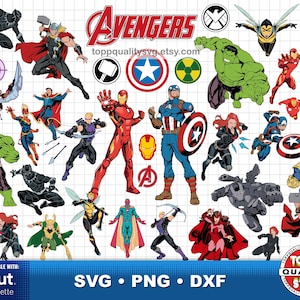 Avengers clipart bundle, printable craft supply, Avengers svg cut files for Cricut / Silhouette, Superheroes Avengers png, instant download