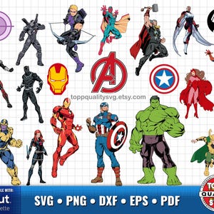 Avengers clipart set, printable craft supply, Avengers svg cut files for Cricut / Silhouette, Superheroes Avengers png, instant download