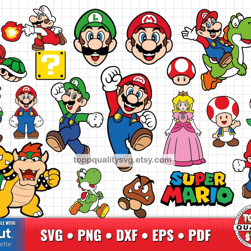 Mario Svg for Stickers - Etsy