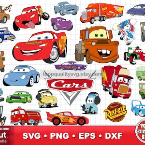 Cars clipart bundle, craft supply, Cars svg cut files for Cricut / Silhouette, Lightning McQueen svg clipart, png, dxf, instant download