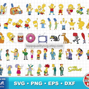 Simpsons 100 Cliparts Bundle: SVG Cut Files for Cricut / Silhouette ...
