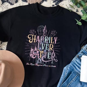 Happily Ever After Disneyworld Sweatshirt Gift for Women, Magic Kingdom Holiday Clothing, Disneyland Family Trip Shirts, Retro Disney Shirt