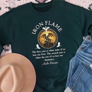 Iron Flame Sweatshirt, Basgiath War College Hoodie, Book Lover Crewneck, Dragon Rider Sweatshirt, Wing Leader Outfit, Fourth Wing Sweatshirt