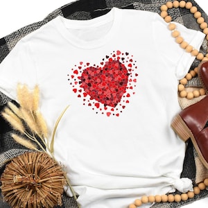 Red Hearts Valentines Day Shirt, Valentines Day Gift For Woman, Heart Shirt, Cute Valentine Shirt, Lover Gift for Girlfriend, Gift for Wife