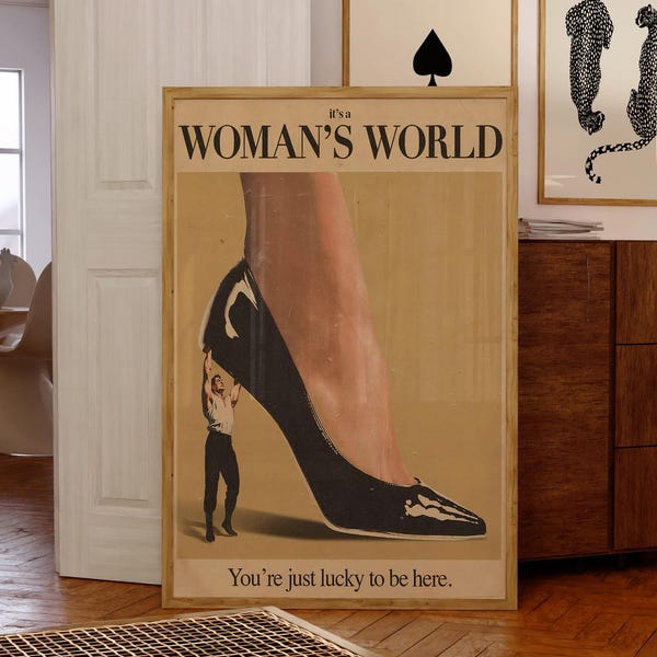Retro Feminist Empowerment Wall Art | Women's Rights Quote Poster | Vintage Inspired Print