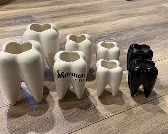 Ceramic Tooth Vase, Molar Succulent Planter, Dental Gift