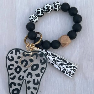 Leopard Tooth Dental Keychain, Tooth Keychain, Teeth Keychain, Dental ...