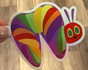Very Hungry Caterpillar Sticker, Waterproof Vinyl Decal, Kids Toy Art