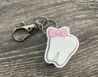 3D Printed Tooth Fidget Keychain, Dental Clicker Toy, Dental Gift