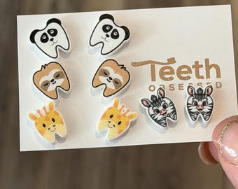Farm Animal Tooth Earrings | Dental Assistant, Hygienist, Dentist Gift