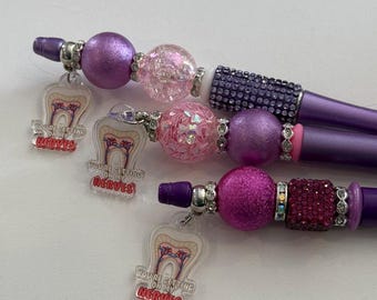 Handmade Tooth Charm Pen, Dental Assistant Gift