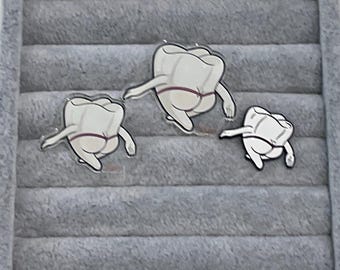 Tooth Anatomy Enamel Pin - Funny Dental Hygienist Gift - Dentist Student Lapel Pin