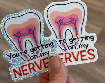 Dental Sticker | Funny Tooth Nerves Vinyl Decal for Professionals