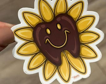 Sunflower Dental Stickers | Teeth Stickers, Dental Humor, Character, Hygienist Gift, Dental Assistant, Teeth Whitening