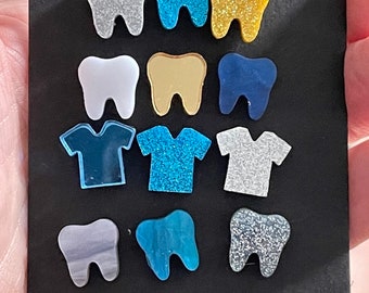 Gold Dental Earrings, Tooth Earrings, Dental Gift, Tooth Jewelry, Dental Jewelry, Dental Hygienist, Dental Assistant