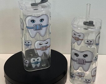 Dental Glass Can | Tooth Tumbler, Hygienist Gift
